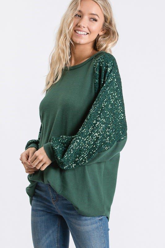 Fashion Solid Color Polyester Round Neck Long Sleeve Batwing Sleeve Sequins Hoodie display picture 7