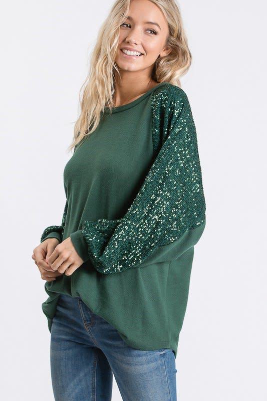 Loose Fit Type Solid Color Pattern Spring, Autumn Season Fashion Solid Color Polyester Round Neck Long Sleeve Batwing Sleeve Sequins Hoodie