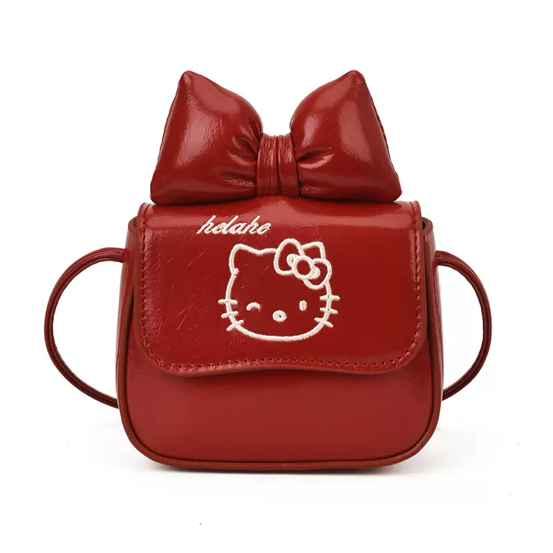 儿童包新款卡通可爱蝴蝶结迷你零钱包猫咪印花男女童斜挎包耳机包