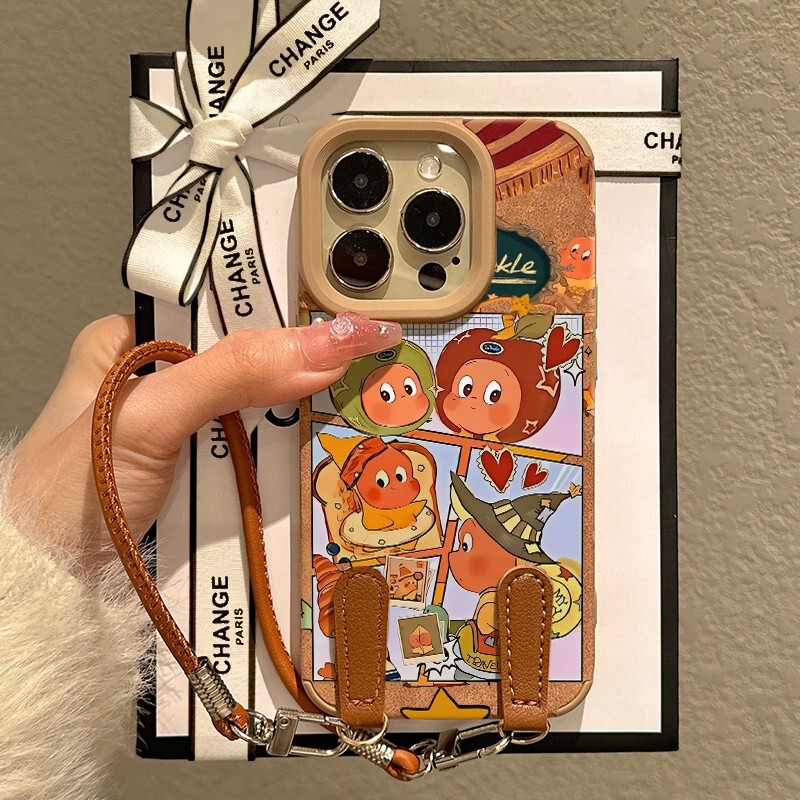 Autumn and Winter Cute Star Man Suitable for Iphone17Pro Mobile Phone Case 16Promax Apple 15 Brown Lanyard Autumn and Winter Cute Star Man Suitable for Iphone17Pro Mobile Phone Case 16Promax Apple 15 Brown Lanyard