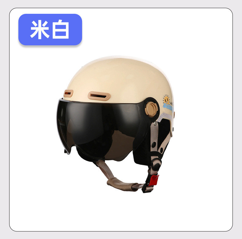 3C certified motorcycle and electric vehicle helmet with ear protection, suitable for all seasons, reflective night-time half helmet safety helmet