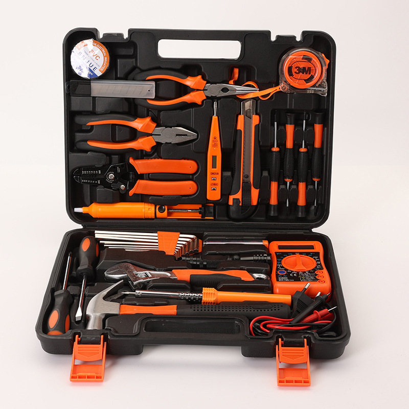 Kit de caja de herramientas de hardware doméstico multifuncional para reparación eléctrica combinación especial de llave de grado industrial pinza