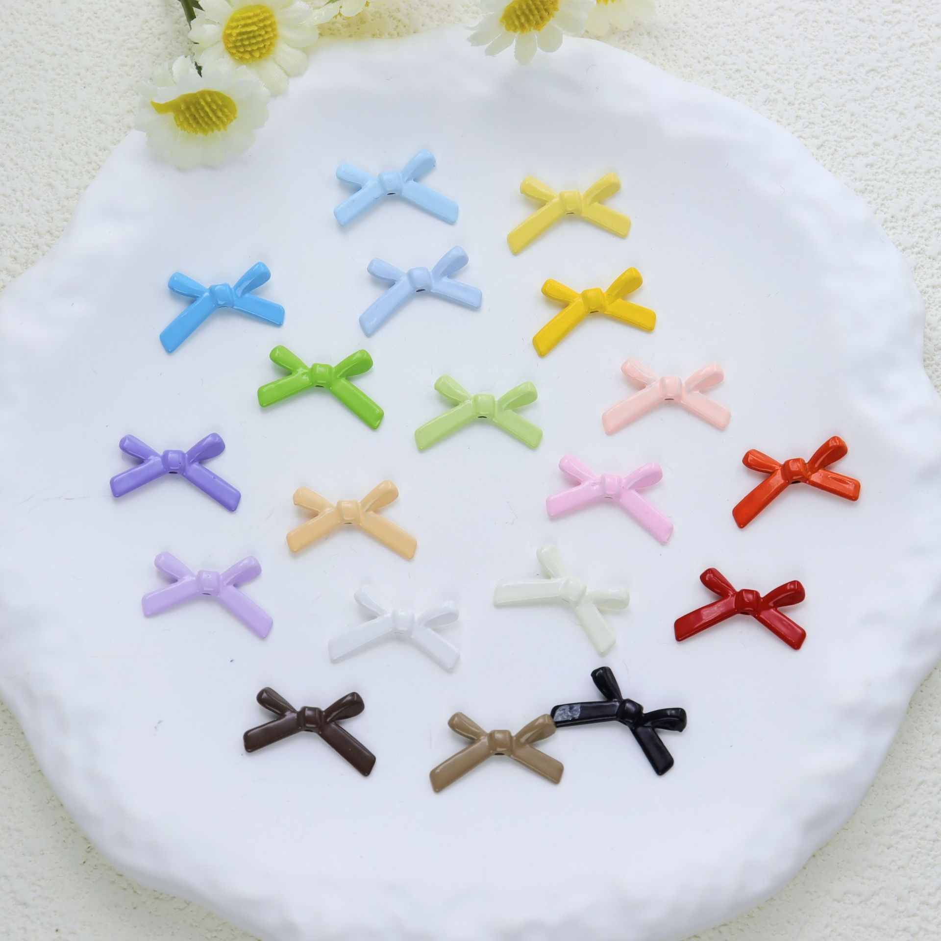 Cartoon Painted Bow Beaded Mobile Phone Chain DIY Material Handmade Alloy Accessories Loose Bead Jewelry Accessories Cute