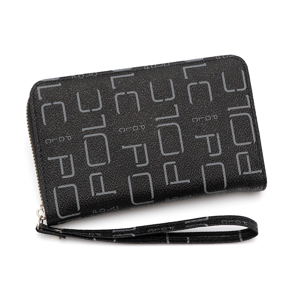 Nuevo bolso de tarjetas de mujer billetera con cremallera de moda impresión de tendencia bolso de tarjetas de visita de gran capacidad bolso de mano bolso de cambio al por mayor