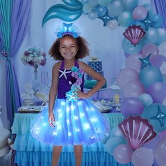 Amazon Lamp Skirt Sea Star Mermaid TUTU Gauze Dress for Kids, Princess-style Dress