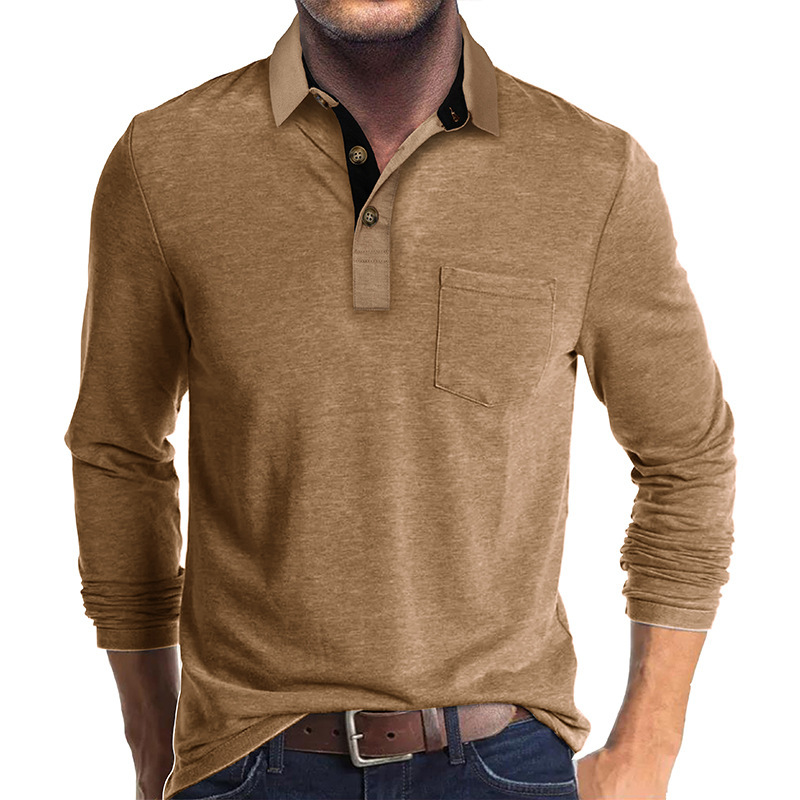 European and American Men's Long Sleeve Lapel T-shirt Foreign Trade Men's Polo Shirt Cross-border Autumn and Winter Base Shirt Top Polos European and American Men's Long Sleeve Lapel T-shirt Foreign Trade Men's Polo Shirt Cross-border Autumn and Winter Base Shirt Top Polos