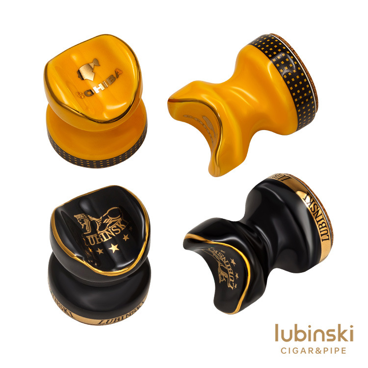 LUBINSKI Ceramic Cigar Rest Portable Cigar Stand - Pack of Two