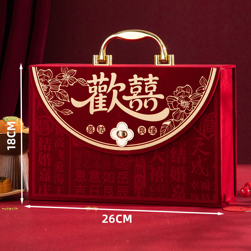 订婚彩礼钱盒子订亲提亲聘礼装彩礼的箱子盒子结婚用品烫金礼金箱|undefined