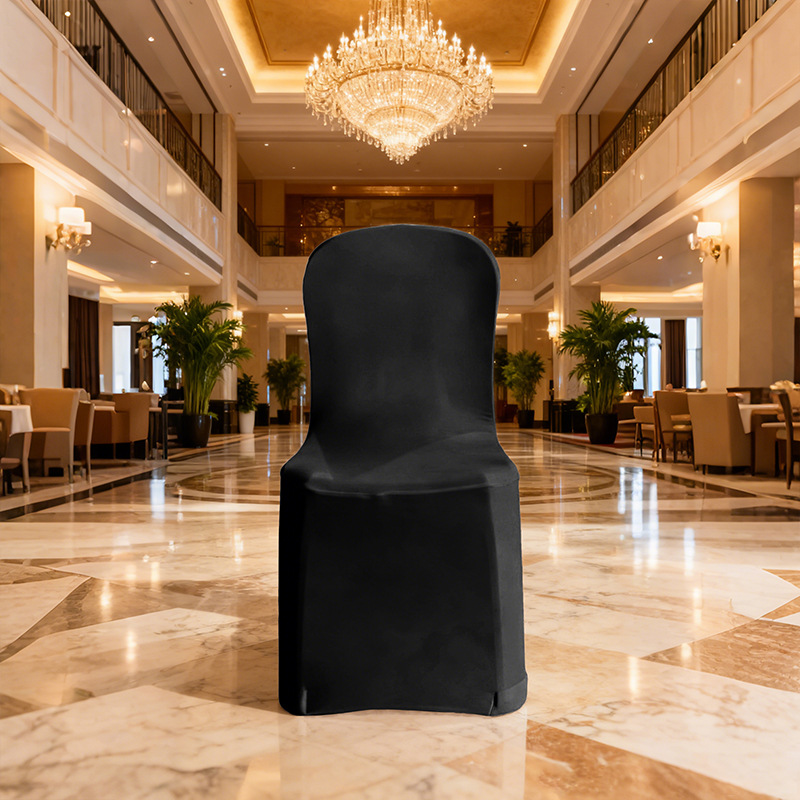 Silla de plástico cubierta de silla elástica taburete de banquete de hotel cubierta de silla blanca de boda transfronteriza silla de comedor de leche mesa de comedor