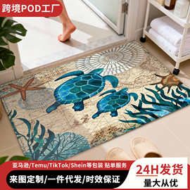 亚马逊浴室门口地垫法兰绒卧室进门门口地毯吸水防滑脚垫跨境代发