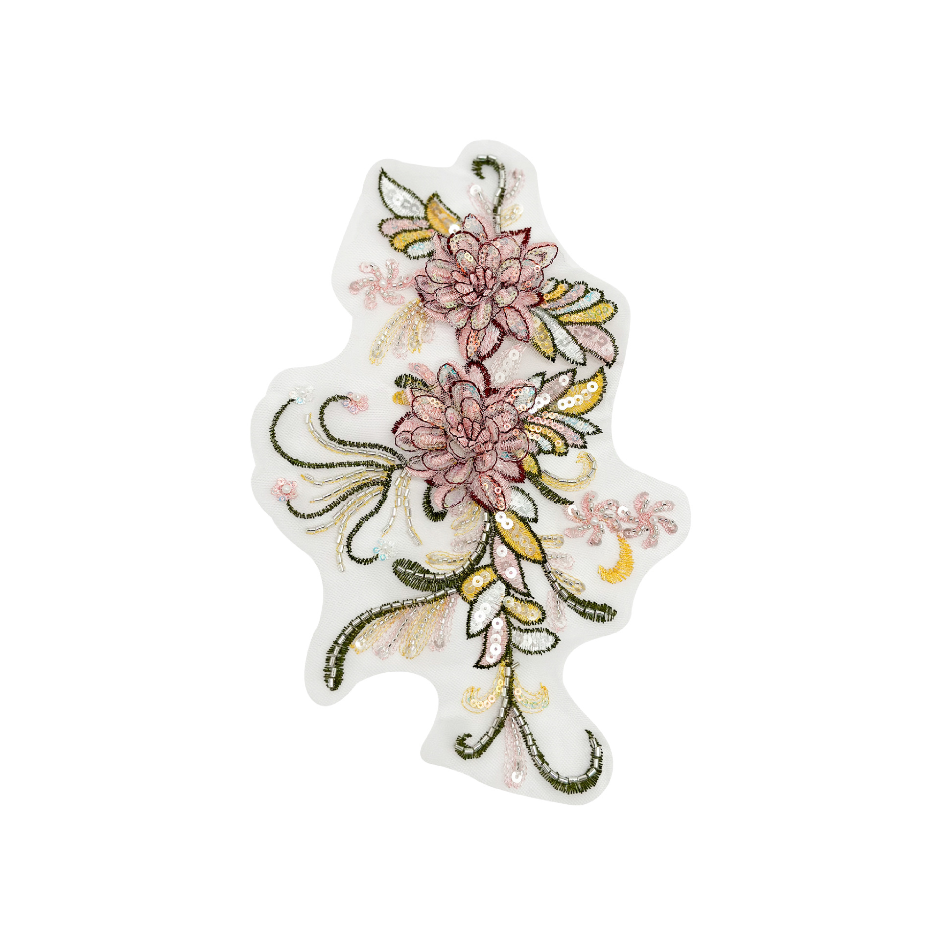 Flores de sequilla tridimensional tela bordada parche de encaje jeans ropa accesorios de ropa hermosa flor de pecho