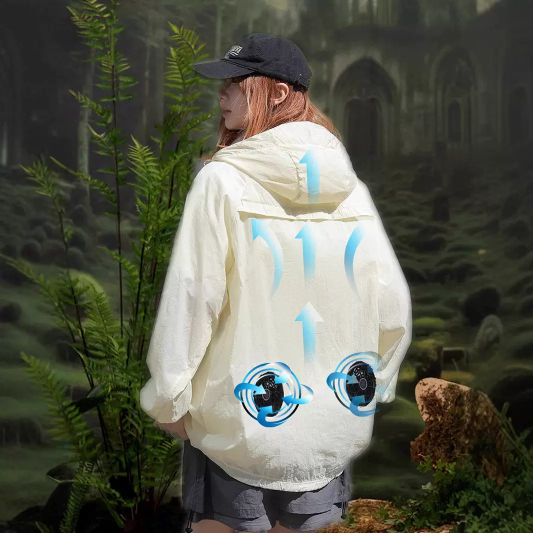 SD森林系UPF50+可收纳防晒服机能外套户外轻薄凉感防晒衣男风扇服