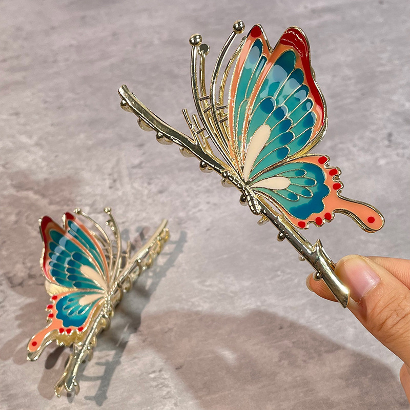 Women's Chinoiserie Butterfly Alloy Hair Claws display picture 2