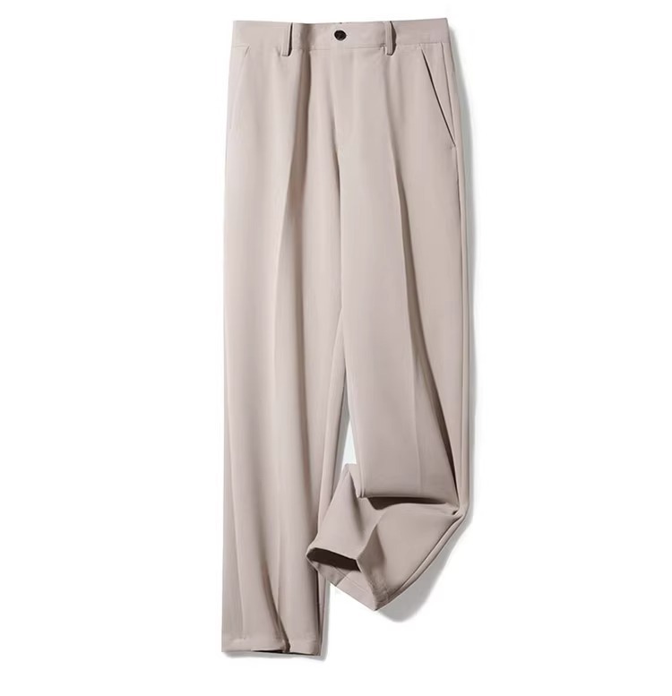 Summer Draped Thin Suit Men Loose Straight Ice Silk Trousers Plus Size Casual Light Luxury Dress Pants_mkmklike.com
