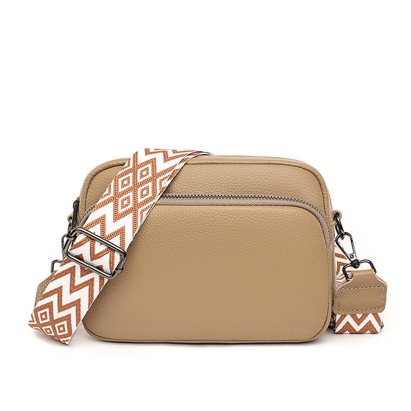 Bolso de piel de vaca de primera capa Bolso de hombro con patrón de lichi de cuero de moda transfronteriza para mujer Bolso cuadrado pequeño de mensajero de todo fósforo de comercio exterior
