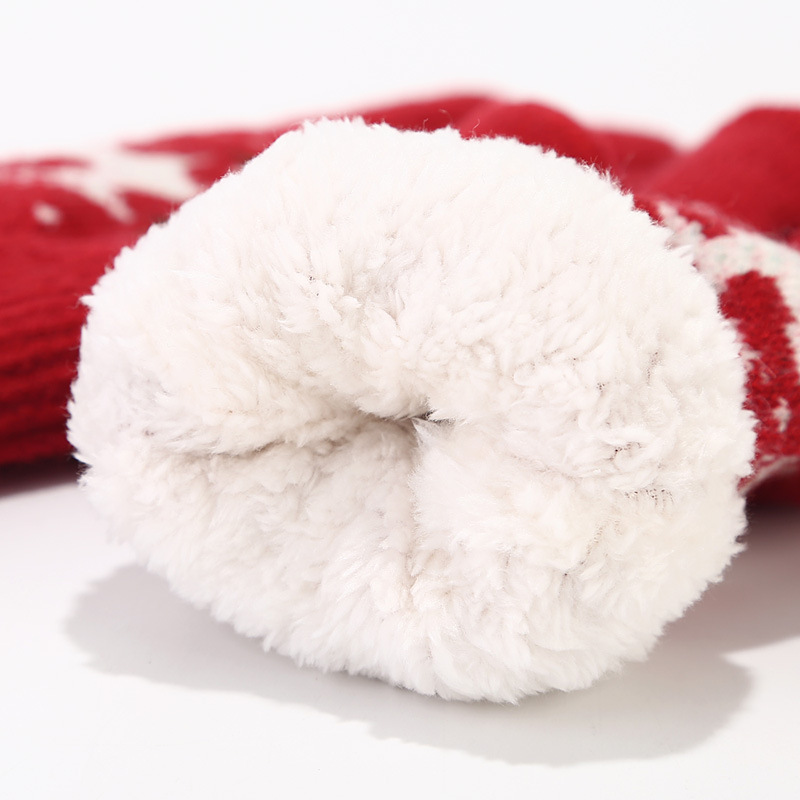 Christmas decoration winterproof hat, scarf and gloves three-piece elk jacquard autumn and winter warm knit suit_voghion.com