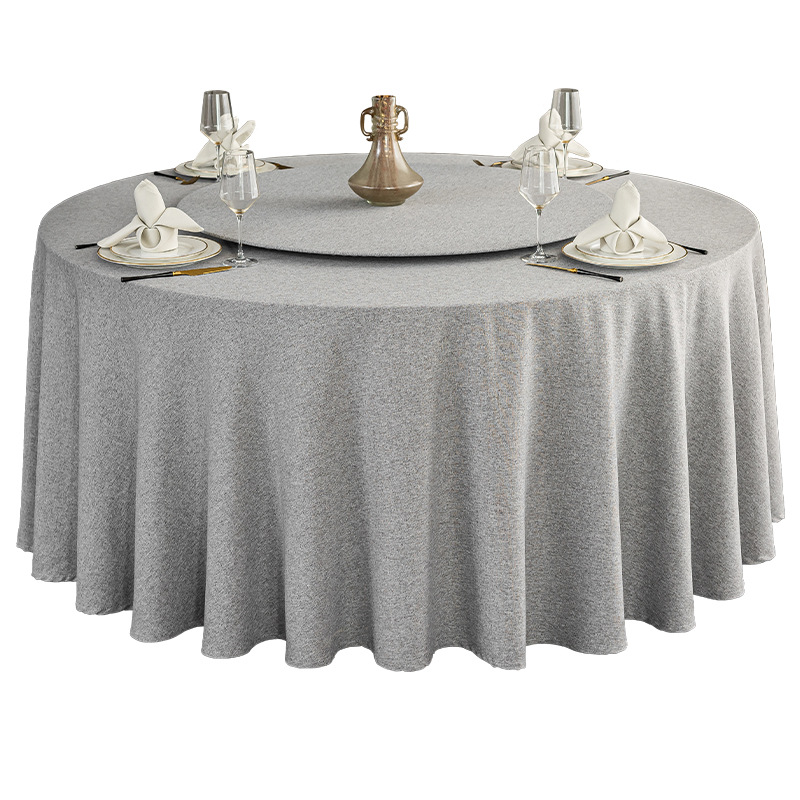 2025 nuevo mantel de hotel, mesa redonda, impermeable, a prueba de polvo, resistente al desgaste, tela de mesa de comedor con textura de algodón y lino de imitación al por mayor