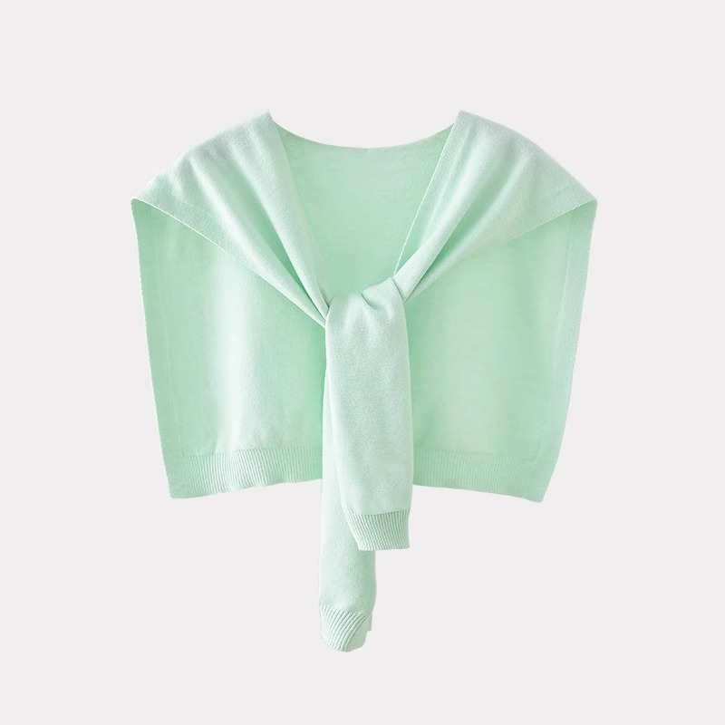 Pequeña capa de punto para mujeres de verano con primavera y otoño nuevo cardigan protector solar hombro delgado capa roja elegante