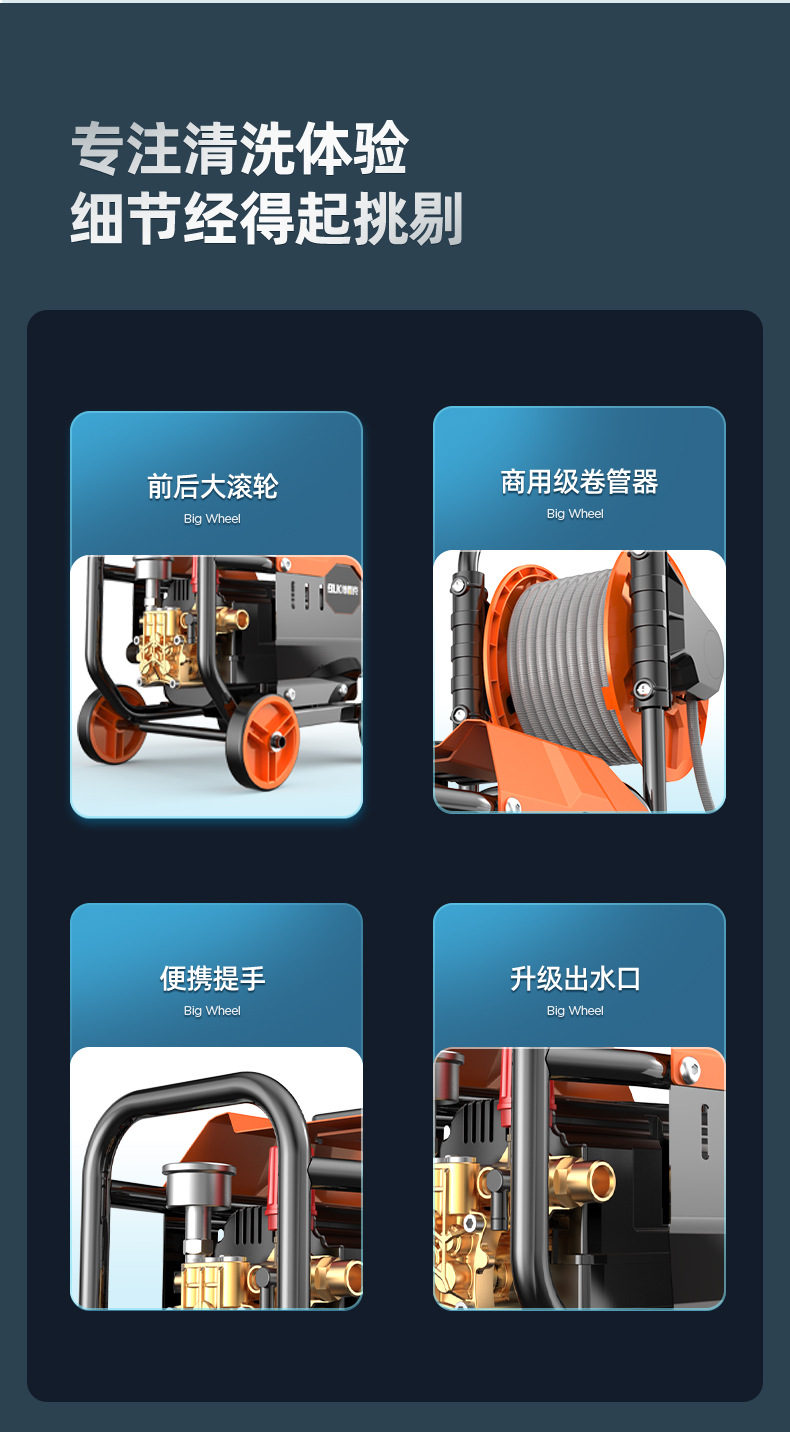 Factory Direct Sales Car Washing Machine Artifact Household 220V High-pressure Water Pump High-power Car Brush Water Gun Powerful Floor Washing Gun Steam