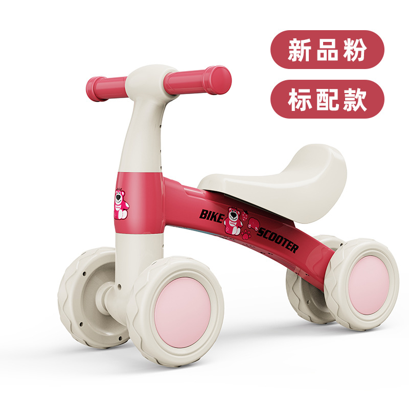 Cuatro ruedas de equilibrio para niños de 1 - 3 años de edad, patineta para bebés sin pedal, caminante anti-rollback, música, luces deslizantes