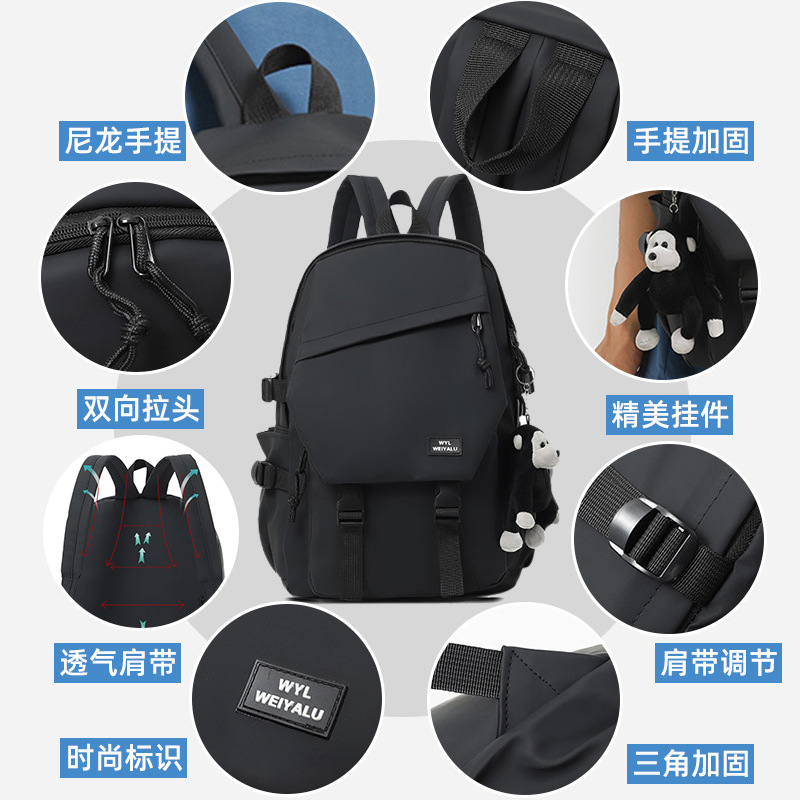 Mochila Escolar para Portátil de Cuero PU Impermeable y Transpirable image 5
