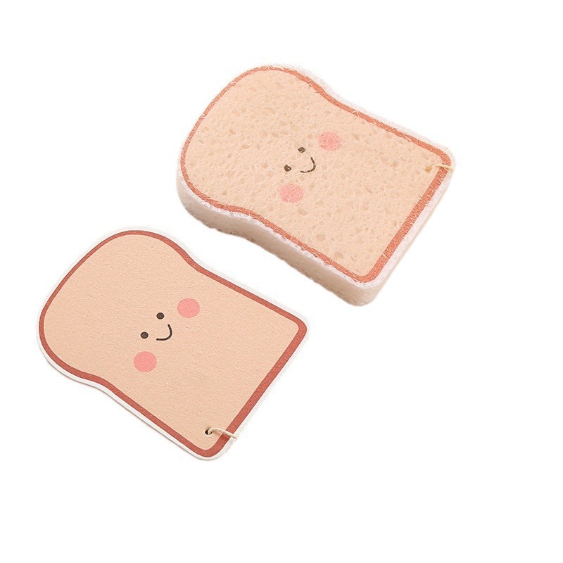 漫画トースト木材パルプ綿食器洗い布キッチンクリーニングたわし吸水性高速強力除染食器洗いブラシ耐久性のある布|undefined