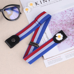 Jeans belt seamless elastic men's invisible elastic women's punch-free decorative ins style lazy belt for men and women