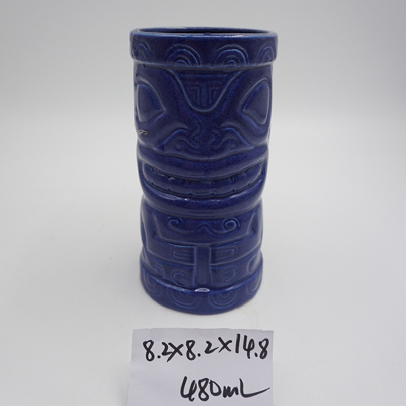 Copa tiki de bar cuidadosamente seleccionada Copa de cóctel hawaiana Copa de cerámica de loro azul Tic Zombie Skull Cup Red de Internet