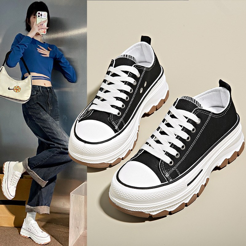 Canvas Shoes for Women 2025 New Autum Student High-Looking Campus Trendy Spring and Autum Casual Sneakers