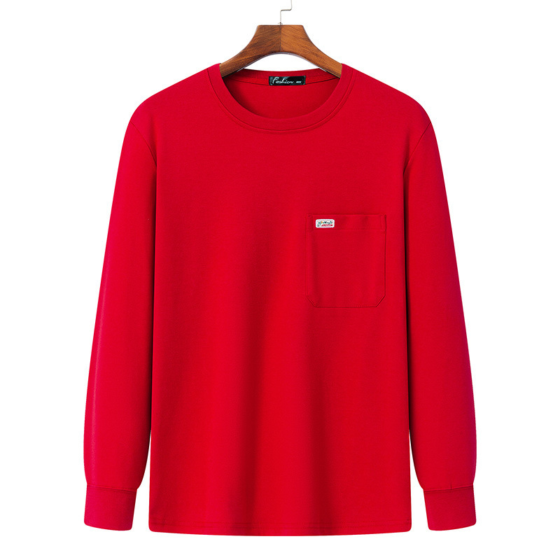 Papá de manga larga camiseta de los hombres de primavera y otoño casual polo camisa superior de algodón de la solapa fábrica de ropa al por mayor