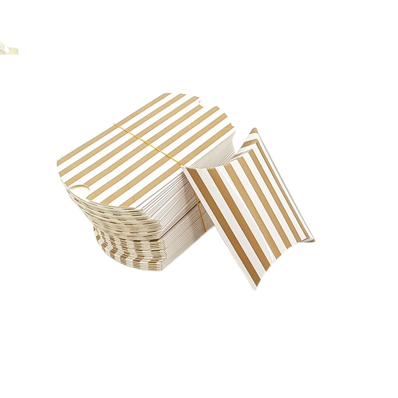 100 pieces kraft paper pillow box gift packaging box wedding candy box small size candy box folding-free