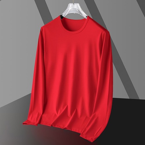 Men's Long-Sleeve T-Shirt Autumn 2024 New Round Neck Basic Top Fashion Casual Quick-Dry Sport Fit Top