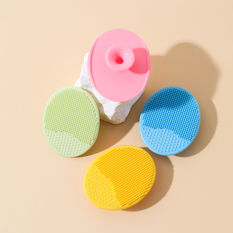 Cepillo de champú de masaje de silicona para bebés Cepillo de limpieza de baño de baño para bebés Cepillo de silicona para limpieza del cuero cabelludo para recién nacidos