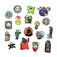 Cartoon Cute Halloween Night Terror Series Pin, Black Witch Pin, European and American Halloween Series Metal Badges