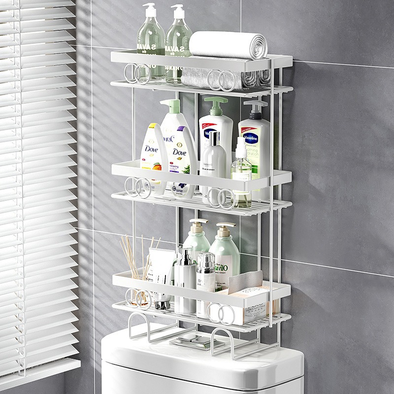 Inodoro transfronterizo estante de almacenamiento inodoro baño sin agujeros de pared de hierro forjado estante de almacenamiento inodoro inodoro artículos diversos