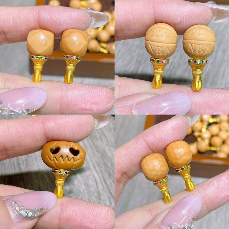 Monkey Head Olive Stone Six-Way Wood Three-Way Accessories Handmade DIY Jewelry Bracelet Necklace Spacer Bead Pendant Fashion Accessory