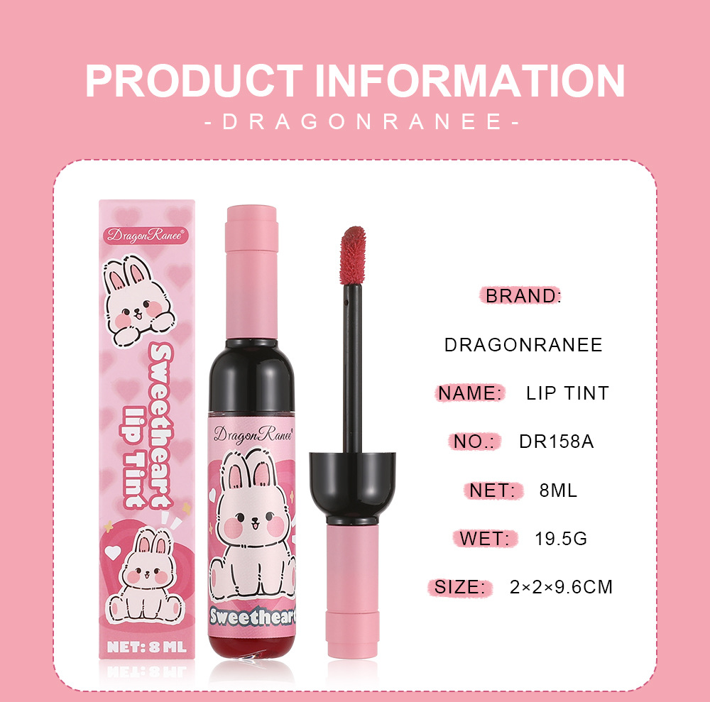 23g Weight Lip Glaze Type Of Cosmetics Contains Liquid Ingredient Lip Glaze Material Rabbit Pattern Rabbit Lip Glaze Lip Glaze Beauty & Health 1