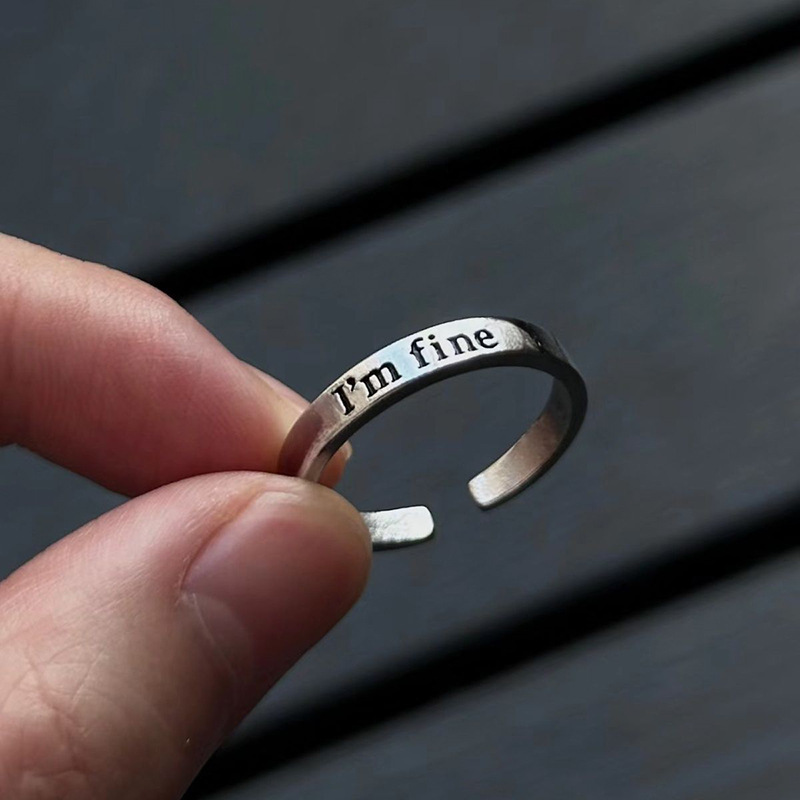 Camus/Absurd Love Save Me Ring for Men and Women Ins Simple Personality Literary Letters Engraving Open Ring Camus/Absurd Love Save Me Ring for Men and Women Ins Simple Personality Literary Letters Engraving Open Ring
