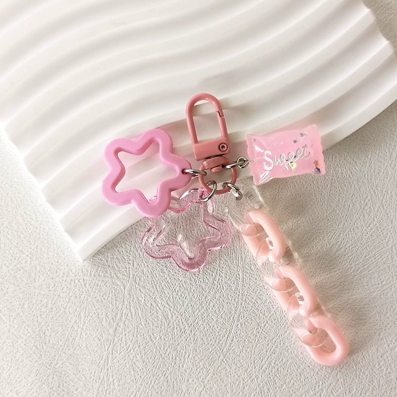 Brand acrylic chain, multicoloured keychain