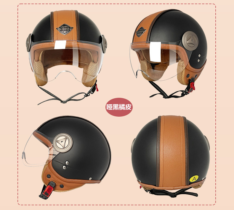 Voss Four Seasons Neutral 3C Certified Electric Motorcycle Helmet Men's and Women's Sunscreen Helmet with Lens Winter Warmth