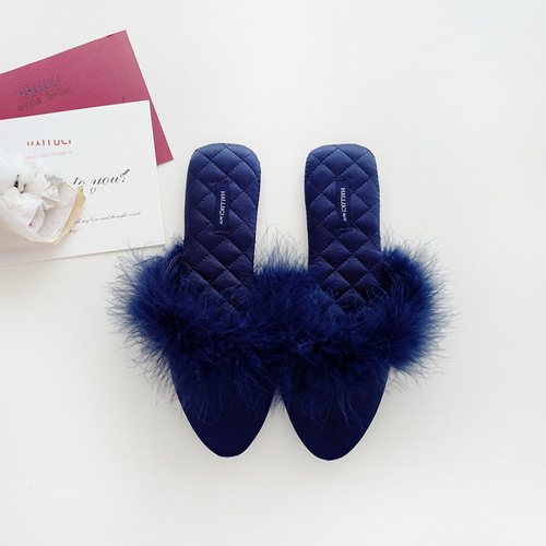 Halluci New Summer Satin Surface Silent Office Slippers, Fashion Anti-Slip Indoor Home Slippers