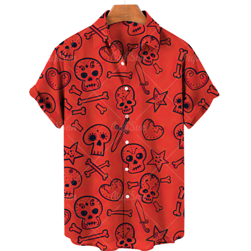 2024 nuevo estilo venta caliente transfronteriza camisa hawaiana para hombres playa suelta moda estampada camisa de manga corta para hombres