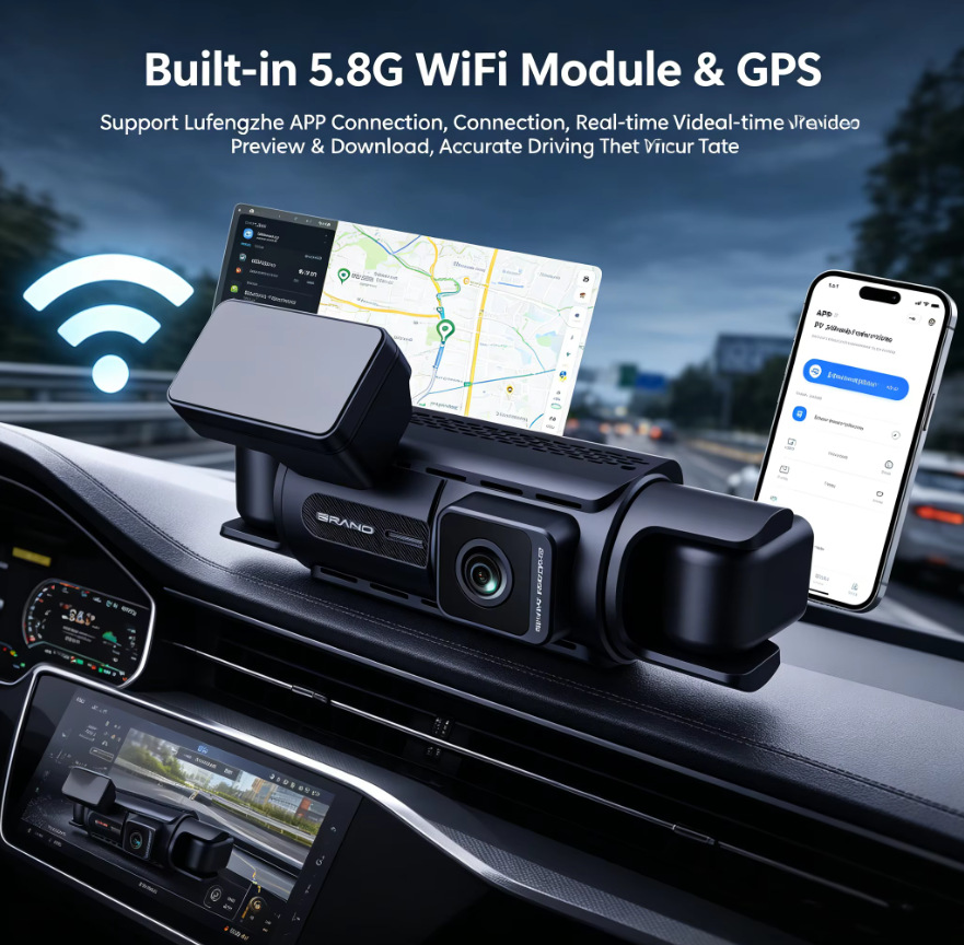 Cross-Border Hot-Selling Four-Channel Panoramic Driving Recorder with 3.4inch Ips High-Definition Display Screen and Four-Way Recording