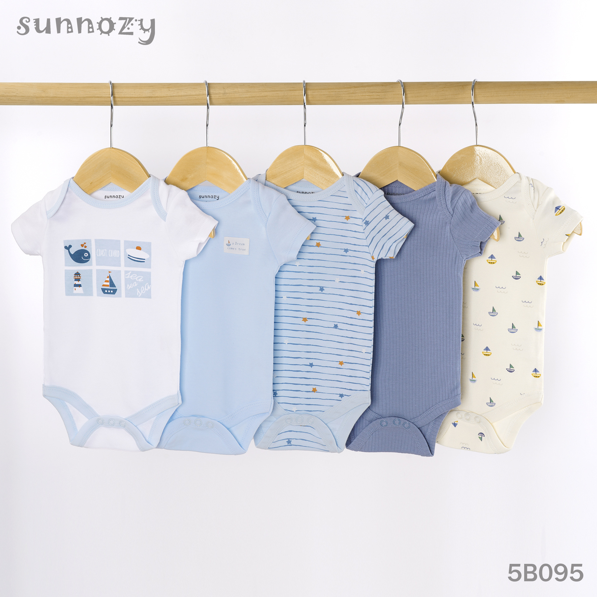 Bebés y bebés Sunnozy comercio exterior lindos mangas cortas chaqueta de triángulo conjunto de escalada fábrica al por mayor