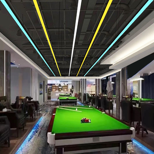 Billiard hall table tennis room atmosphere chandelier gym style seamless splicing LED long bar office lighting fixtures