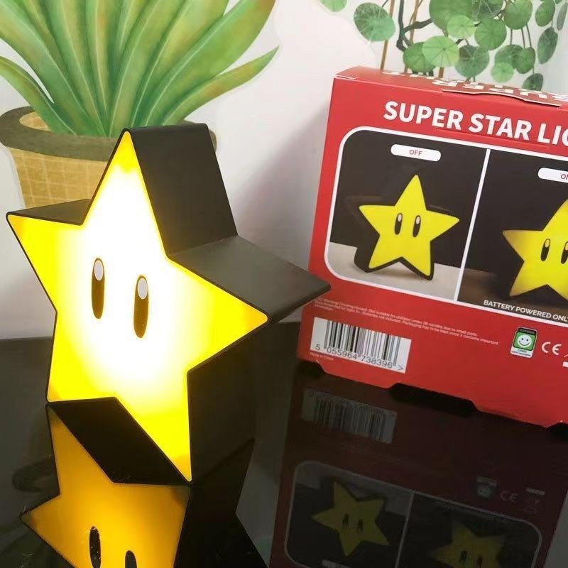 Lámpara con forma de signo de interrogación de Mario, activada por sonido, con carga USB, luz nocturna creativa, lámpara de juego infantil.