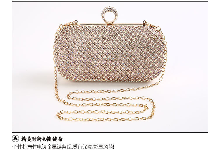 New European And American Rhinestone Dinner Bag Cosmetic Bag Diagonal Mesh Diamond Bag Wholesale display picture 11