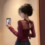 长袖蕾丝修身绝美t恤