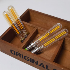 2個裝T20*120小試管燈LED復古燈絲燈220V 4W E14金色透明暖光燈