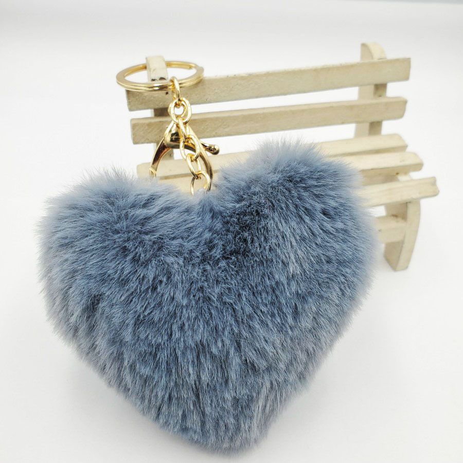 20g Weight Keychain Classification Plush, Metal Material Peach, Heart Pattern Unisex Gender Grey, Pink, Red, Green, Yellow, Black Color Peach Heart Keychain Plush Metal Unisex Keychain 3